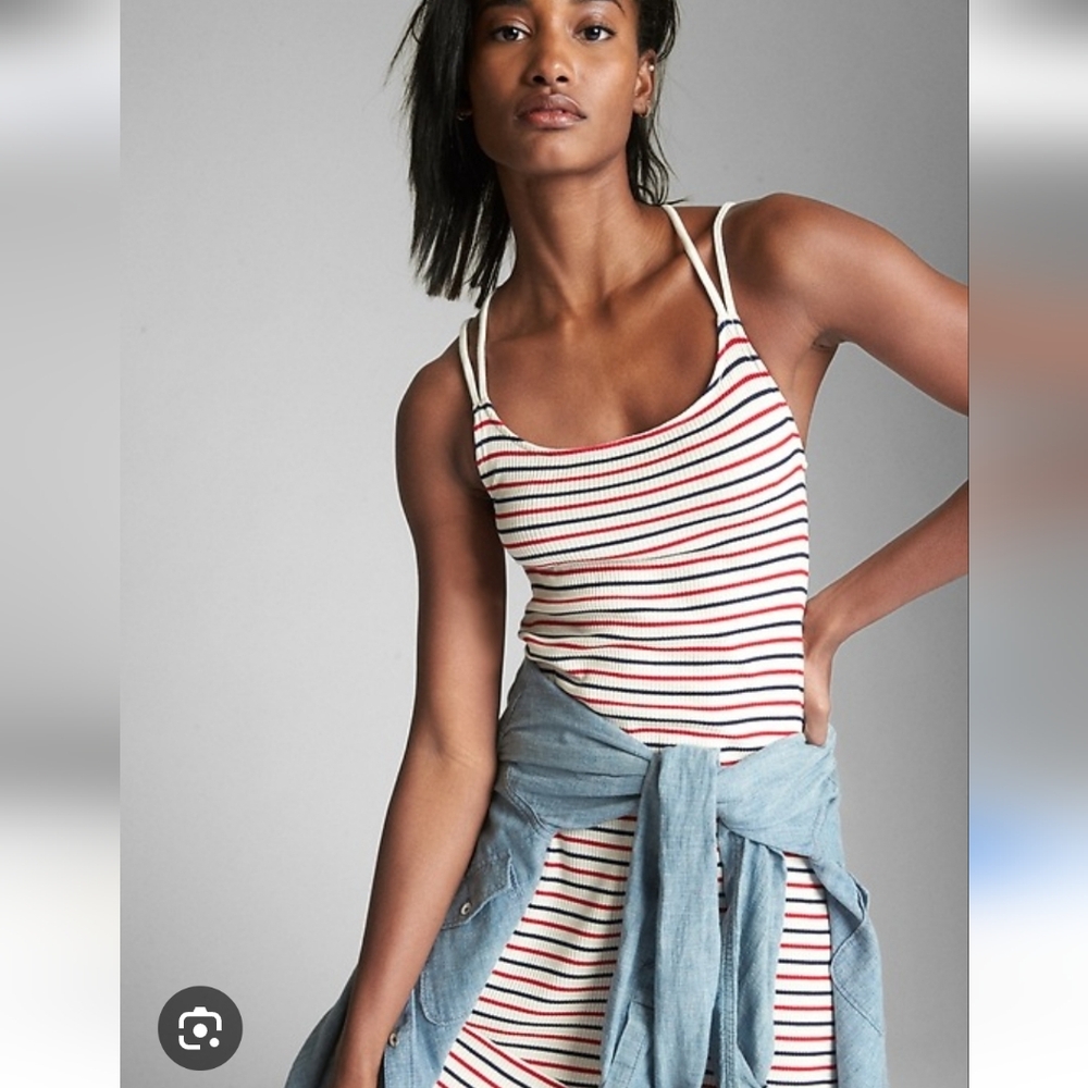 GAP red white and blue striped dress knit dress